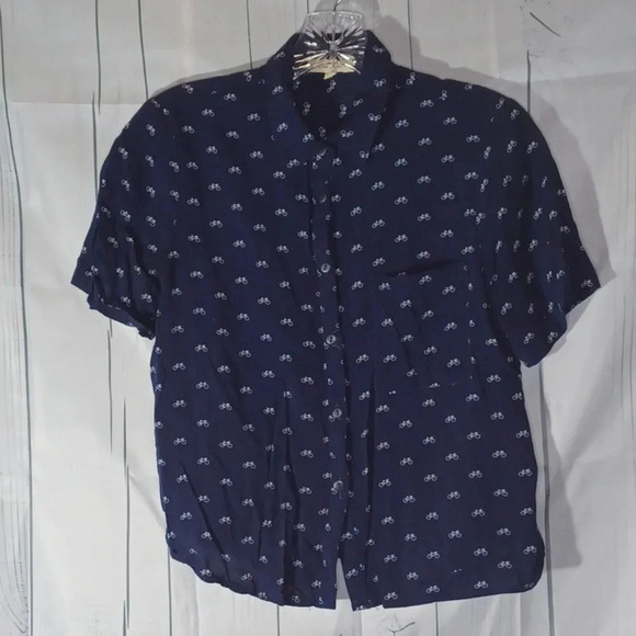 Love Notes Tops - Love Notes cropped button-down bicycle shirt